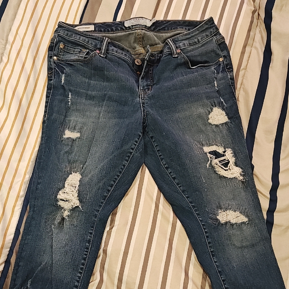Torrid - Denim Distressed Blue Women’s Boyfriend Jeans - Size 12